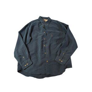 Columbia Mens Omni-Shield Button-Up Long Sleeve Shirt Sz L Blue